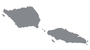 Samoa haritası beyaz arka planda gri tonda, resimli, desenli, Samoa sembollü, reklam, tanıtım, TV reklamı, reklamlar, web tasarımı, dergi, haber kağıdı, rapor için