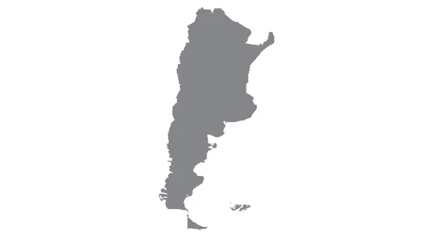 Mapa Argentina Con Tono Gris Sobre Fondo Blanco Ilustración Texturizado — Foto de Stock