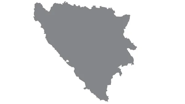 Bósnia Herzegovina Mapa Com Tom Cinza Sobre Fundo Branco Ilustração — Fotografia de Stock