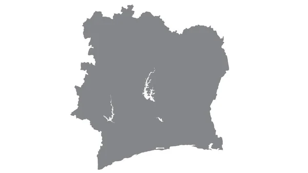 Χάρτης Ακτή Ελεφαντοστού Γκρίζο Τόνο Λευκό Φόντο Εικονογράφηση Υφή Σύμβολα — Φωτογραφία Αρχείου