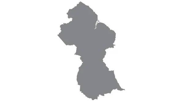 Guyana Karte Mit Grauton Auf Weißem Hintergrund Illustration Strukturiert Symbole — Stockfoto
