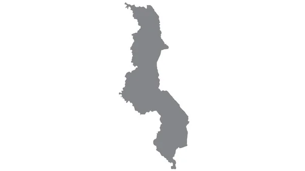 Malawi Mappa Con Tono Grigio Sfondo Bianco Illustrazione Strutturato Simboli — Foto Stock