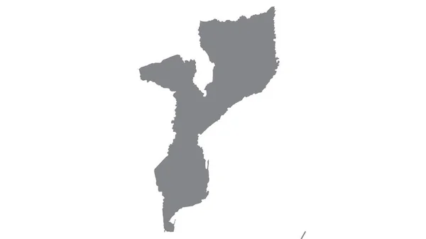 Mozambico Mappa Con Tono Grigio Sfondo Bianco Illustrazione Strutturato Simboli — Foto Stock