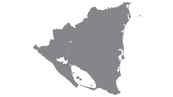 Peta Nikaragua Dengan Warna Abu Abu Pada Latar Belakang Putih — Stok Foto