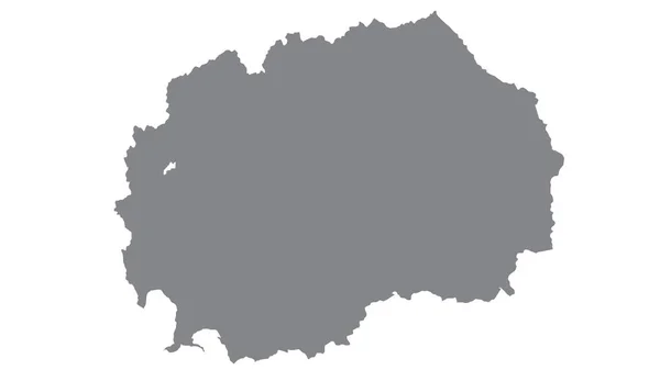 Carte Macédoine Nord Avec Ton Gris Sur Fond Blanc Illustration — Photo
