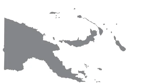 Papouasie Nouvelle Guinée Carte Avec Ton Gris Sur Fond Blanc — Photo