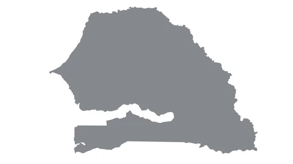 Szenegál Térkép Szürke Tónusú Fehér Háttér Illusztráció Texturált Szimbólumok Szenegál — Stock Fotó
