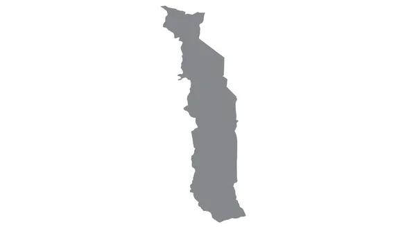 Mappa Del Togo Con Tono Grigio Sfondo Bianco Illustrazione Strutturato — Foto Stock