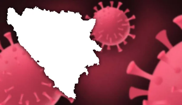 Bosnia and Herzegovina corona virus update with  map on corona virus background,report new case,total deaths,new deaths,serious critical,active cases,total recovered
