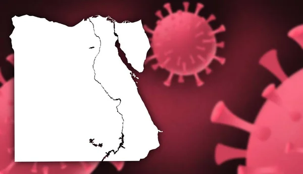 Aktualizacja Wirusa Korony Egipskiej Mapą Tle Wirusa Korony Zgłoszenie Nowego — Zdjęcie stockowe