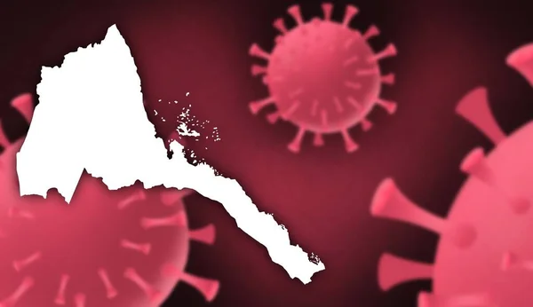 Actualización Del Virus Corona Eritrea Con Mapa Antecedentes Del Virus — Foto de Stock