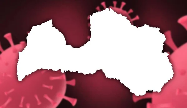 Латвійський Вірус Корони Оновлюється Картою Фоні Вірусу Корони Повідомляє Про — стокове фото