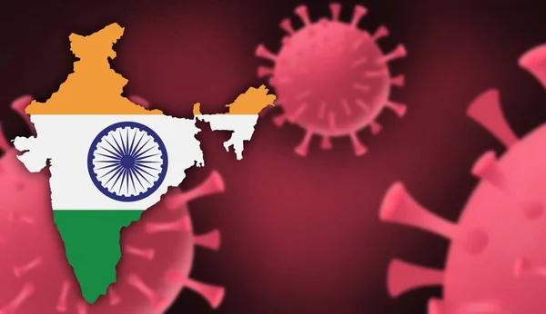 India  map with flag pattern on  corona virus update on corona virus background, space for add text,information,report new case,total deaths,new deaths,serious critical,active cases