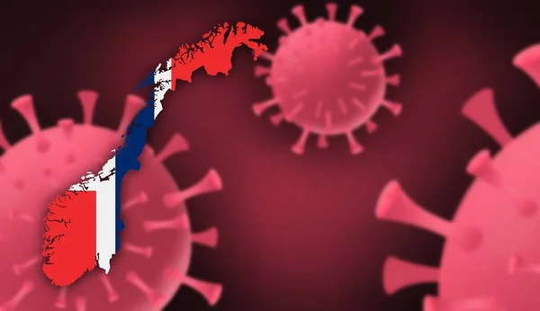 Norway  map with flag pattern on  corona virus update on corona virus background, space for add text,information,report new case,total deaths,new deaths,serious critical,active cases