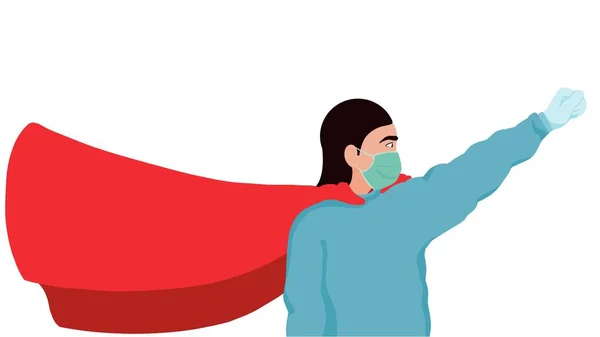 Super Hero Doctor Fight Covid Corona Virus Concept Superhero Cape — Stock Photo, Image