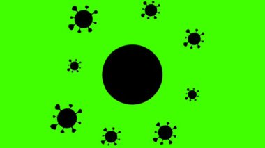 Coronavirus covid -19 salgını, hücre ve virüs bölümü konsepti yeşil, beyaz ekran, virüs enfeksiyonları önleme ve koruma konsepti, 4k döngü ping pong video konsepti