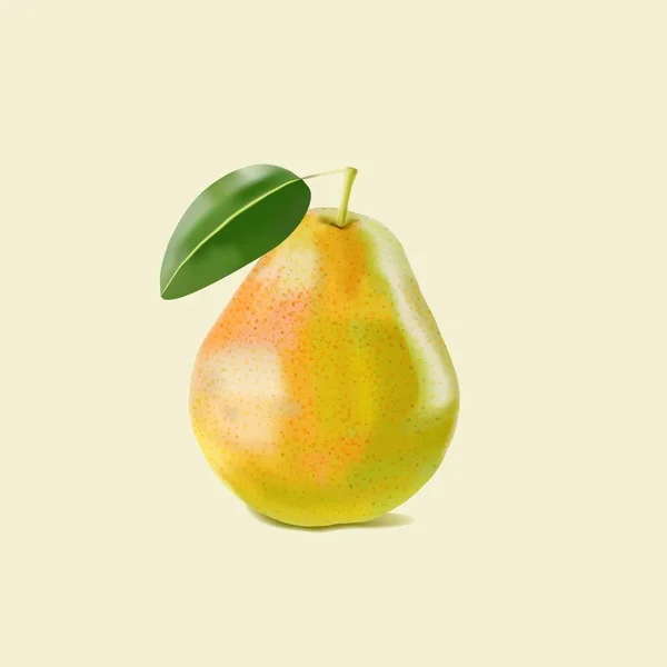 Poire Vectorielle Maille Dégradée Fruits Vectoriels Vecteur Réaliste Fruits Saison — Image vectorielle