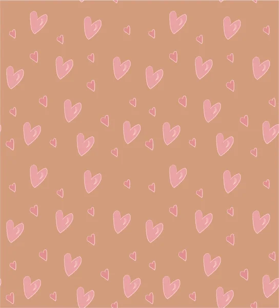 Seamless Pattern Romantic Print Hearts Cute Vector Pattern Wallpaper Print — Stock Vector