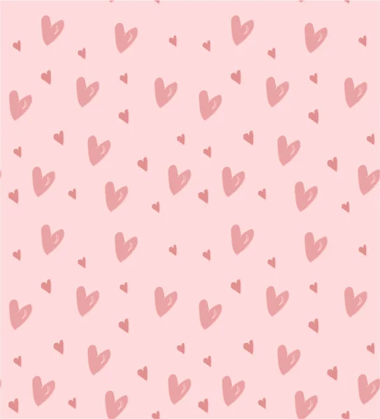 Seamless Pattern Romantic Print Hearts Cute Vector Pattern Wallpaper Print — Stock Vector