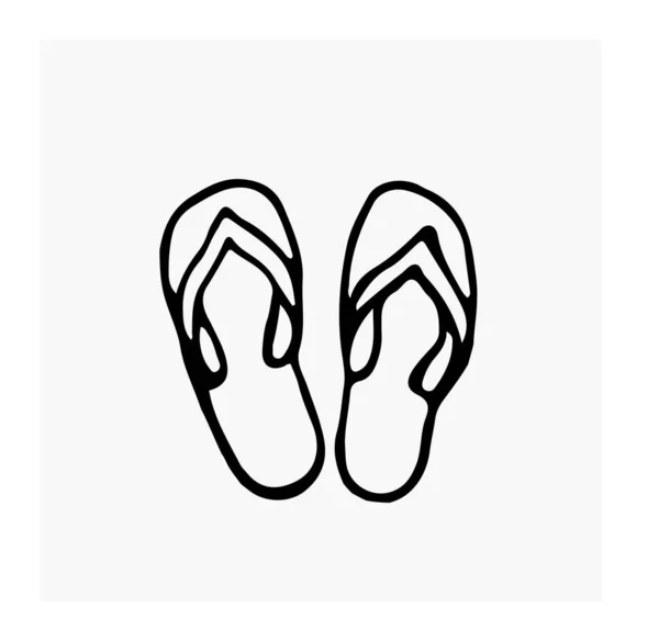 Sapatos Praia Chinelos Acessórios Para Férias Praia Sapatos Verão Ilustração —  Vetores de Stock