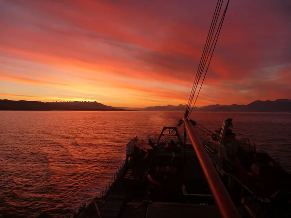 Coucher Soleil Incroyable Sur Canal Beagle — Photo