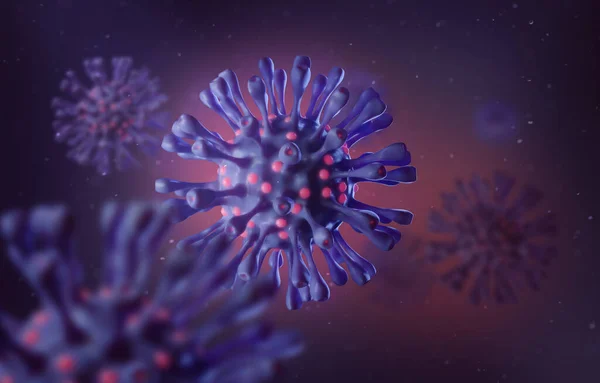 Virus Púrpura Genérico Con Detalles Magenta Ilustración Renderizado Virus Peligroso —  Fotos de Stock