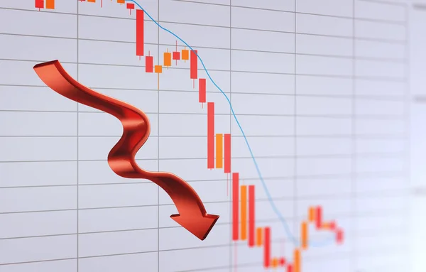 3 Boyutlu Bir Borsa Çizelgesi Okları Aşağıya Gösteren Ayı Piyasası, Erime Aşağı, Aşağı Eğilim, Işık Arkaplan