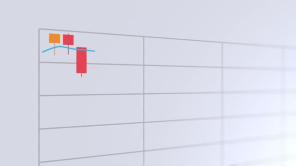 Animación Movimiento Una Bolsa Valores Mercado Oso Derrite Baja Fondo — Vídeos de Stock