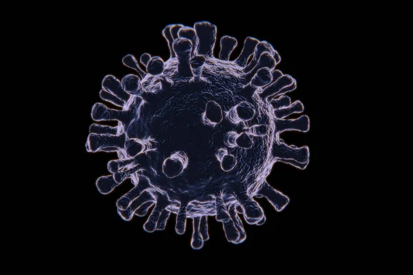 Coronavirus 3D Render Virüs Kara Arkaplan Covid-19