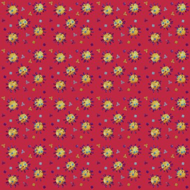 Renkli Virüs Oyuncak Şablonu 3 boyutlu Görüntü: Covid-19, Magenta Arkaplan