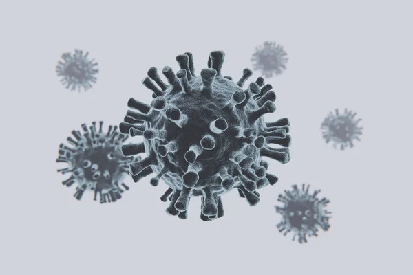 Genel Gri Virüslerin 3D Görünümü, Covid-19 Coronavirus