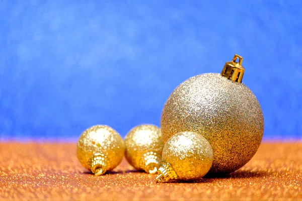 Christmas and New Year decorations on glitter background Royalty Free Stock Images