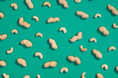 Fıstık ve kaju fıstığı düz