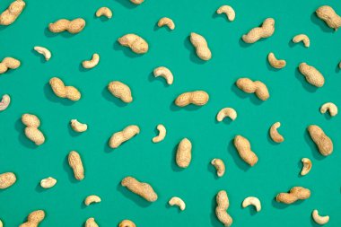 Fıstık ve kaju fıstığı düz