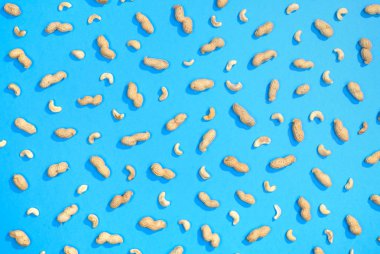 Fıstık ve kaju fıstığı düz