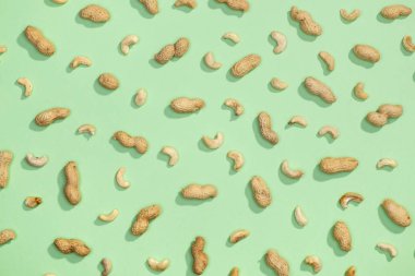 Fıstık ve kaju fıstığı düz