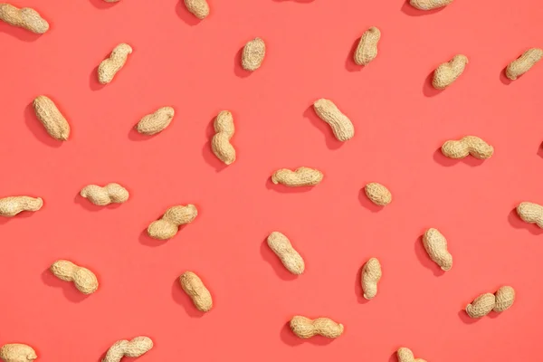 Peanut nuts flat lay pattern