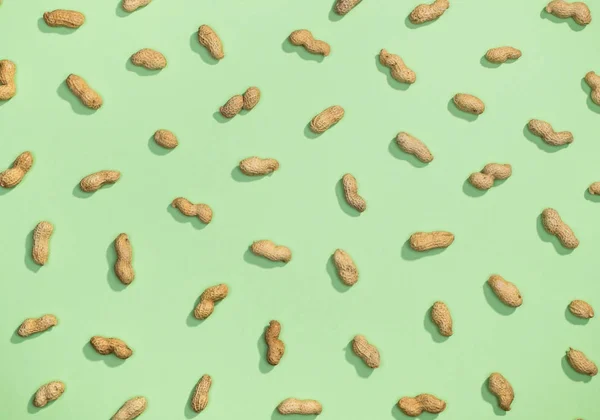 Peanut nuts flat lay pattern