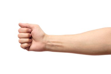 Beyaz izole erkek yumruk