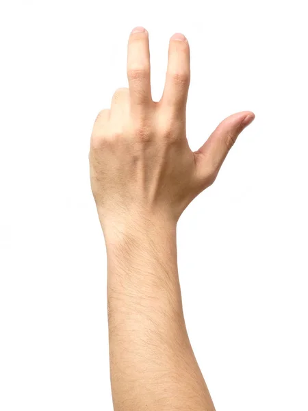 Man hand showing gesture isolated — Stock Photo, Image
