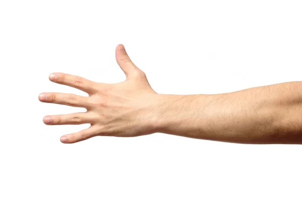 Hombre estirando la mano a apretón de manos aislado —  Fotos de Stock