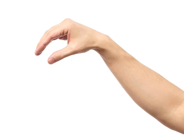 Mão de homem isolada. Segure, agarre ou pegue — Fotografia de Stock