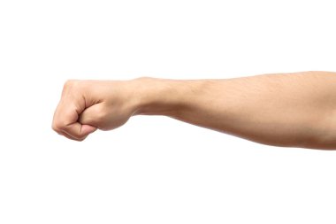 Beyaz izole erkek yumruk