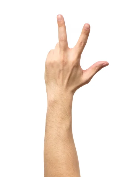 Counting hand sign isolated on white — Stock Photo, Image