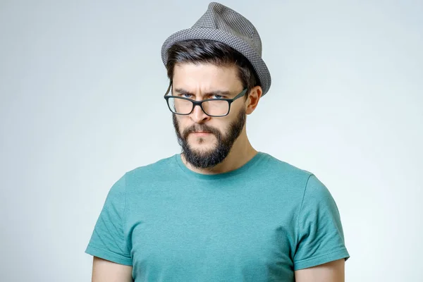 Portrait of young man with sad face expression — Stock Photo, Image