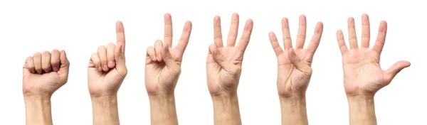 5 절연 제로에서 세 남자 손 — 스톡 사진
