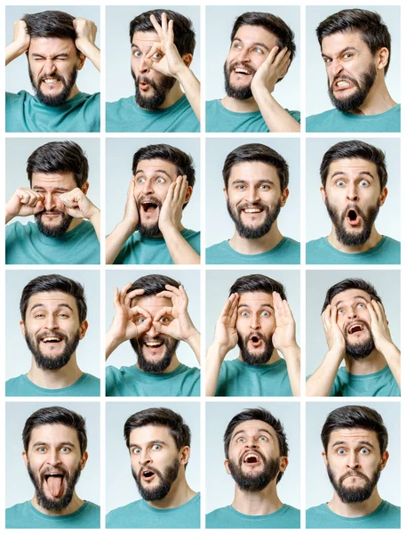 Set of handsome emotional man Royalty Free Stock Images