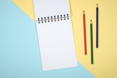 Boş yazı defteri renkli arka plan hakkında fikir edinmek için