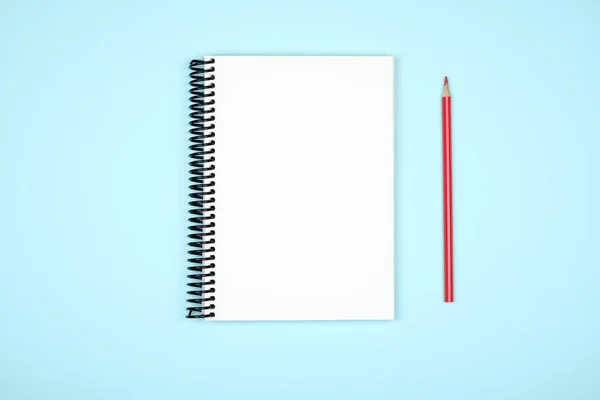 Blank writing pad for ideas on colored background
