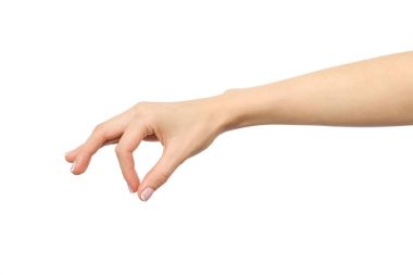 Hand adds in food salt and spices or holding some object clipart